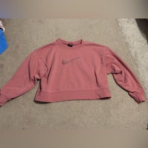 Pink Nike Crewneck Crop Top Small